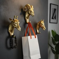 3’lü Dekoratif Duvar Askılık Seti Geyik 18x12cm - 1