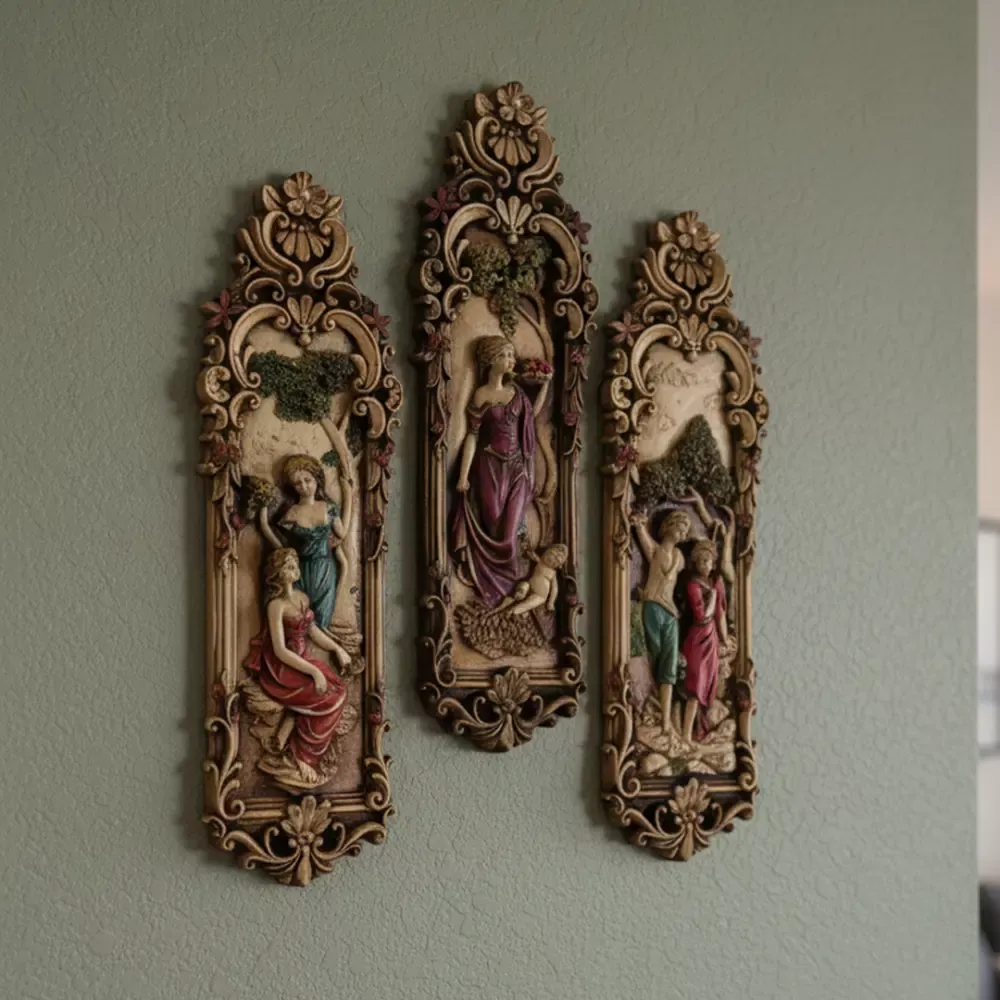 3’lü Vintage Duvar Panosu Seti 45x14 cm - 2