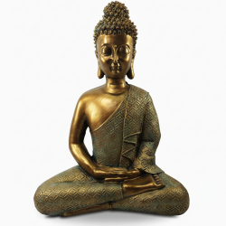Büyük Boy Buda Heykeli Gold 35x27 cm - 2