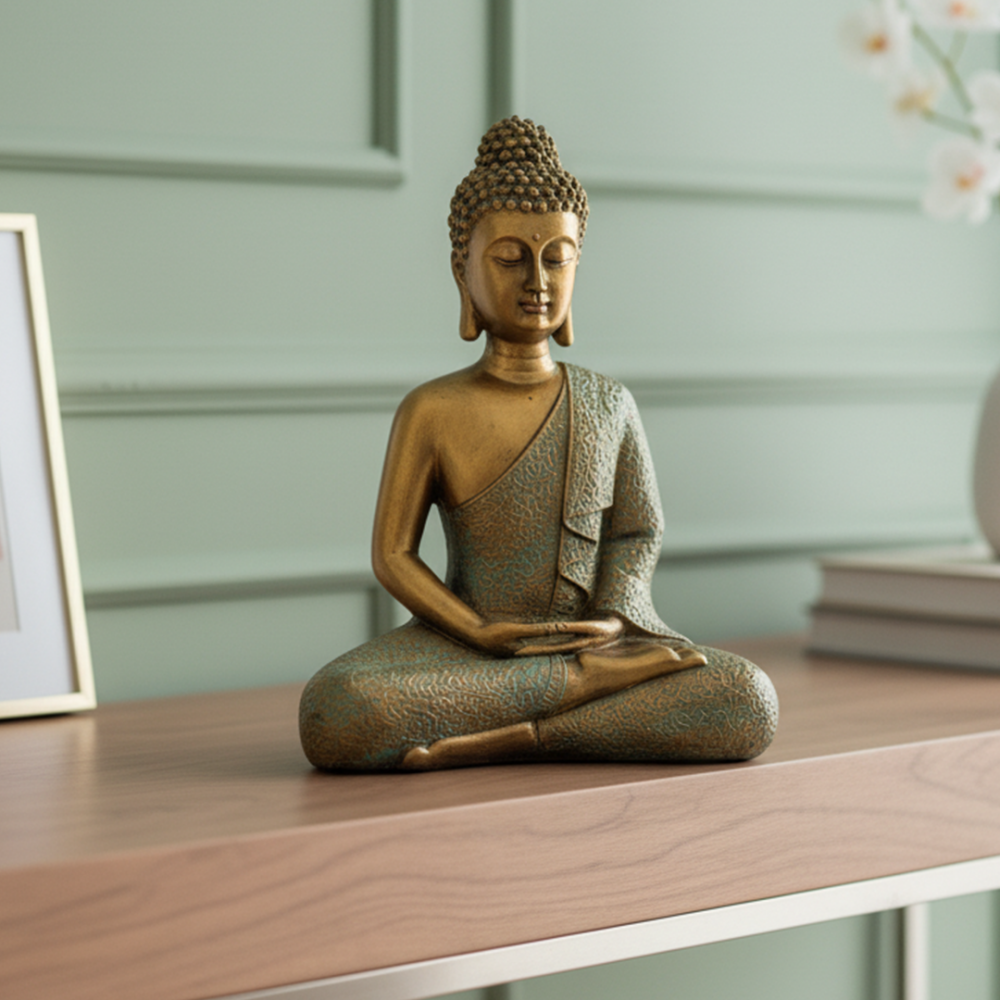 Büyük Boy Buda Heykeli Gold 35x27 cm