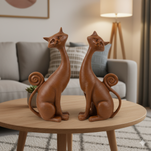 Dekoratif 2’li Kedi Biblo 21x10 cm - 1