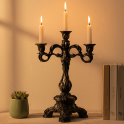 Dekoratif 3 Kollu Şamdan Mumluk (37x25cm) - 1