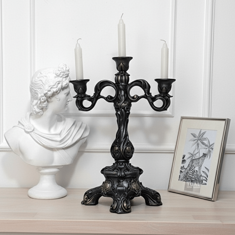 Dekoratif 3 Kollu Şamdan Mumluk (37x25cm) - 4