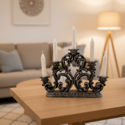 Dekoratif 5'li Şamdan Mumluk Ev Dekorasyon (29x19cm) - 1