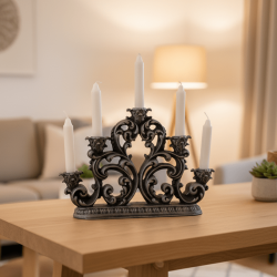 Dekoratif 5'li Şamdan Mumluk Ev Dekorasyon (29x19cm) - 3