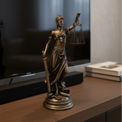 Dekoratif Adalet Terazisi Heykel Themis Biblo (35x15cm)  - 2