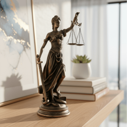 Dekoratif Adalet Terazisi Heykel Themis Biblo (35x15cm)  - 4