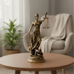 Dekoratif Adalet Terazisi Heykel Themis Biblo (35x15cm)  - 5
