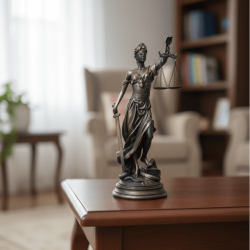 Dekoratif Adalet Terazisi Heykel Themis Biblo (35x15cm)  - 7
