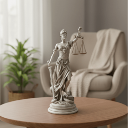 Dekoratif Adalet Terazisi Heykel Themis Biblo (35x15cm)  - 8