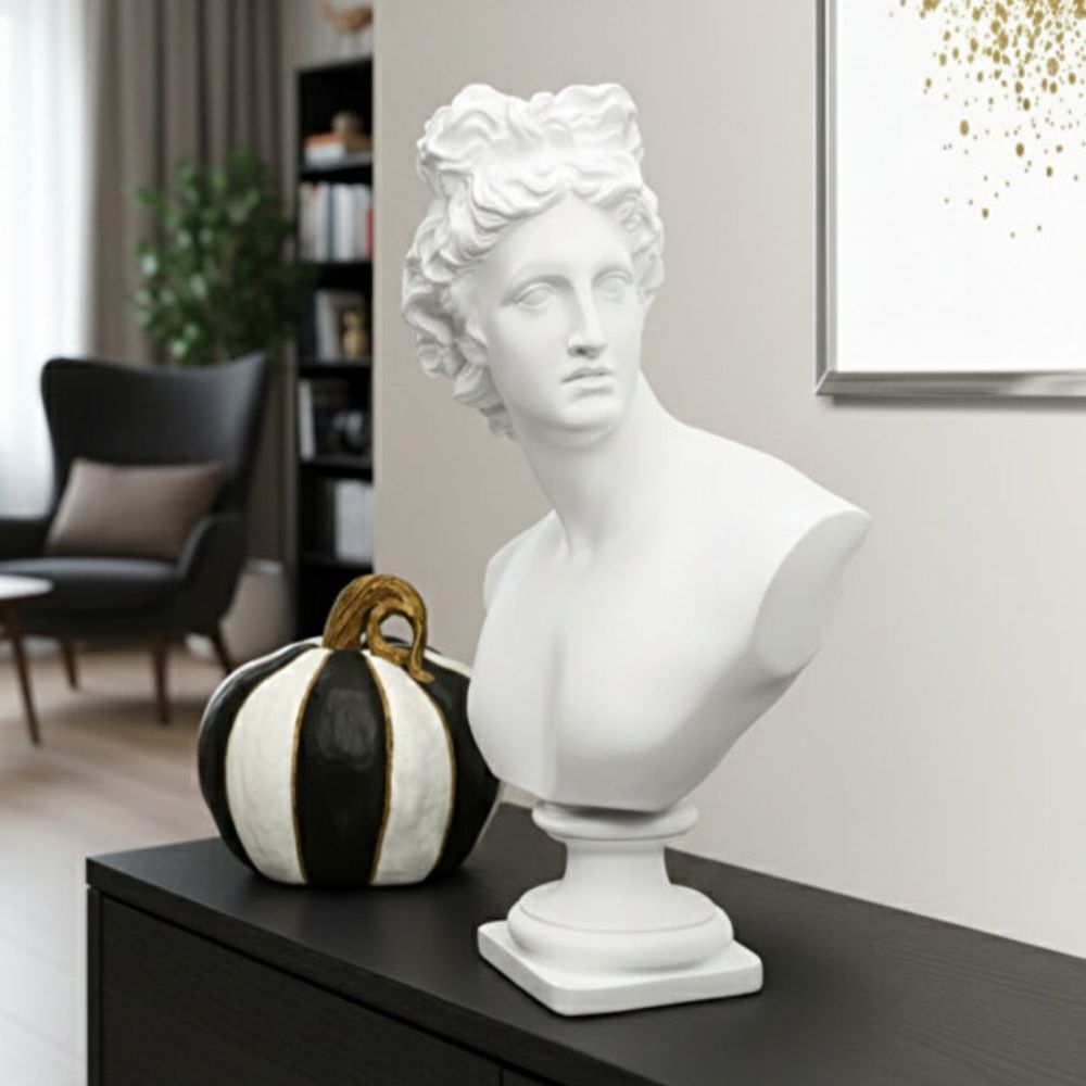 Dekoratif Antik Sezar Heykeli Sanatsal Roma Büst Biblo (32x22cm)