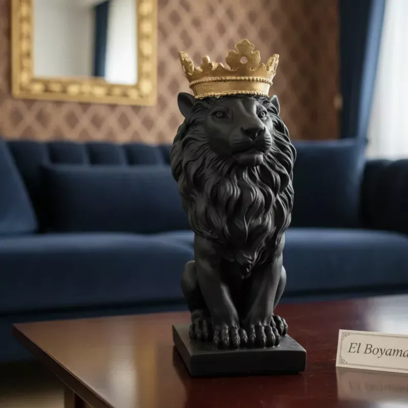 Dekoratif Aslan Heykeli Biblo (35x19cm)  - 3