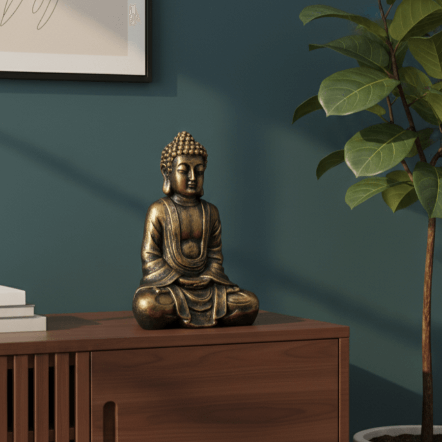 Dekoratif Buda Heykeli Biblo (22x15cm) - 4
