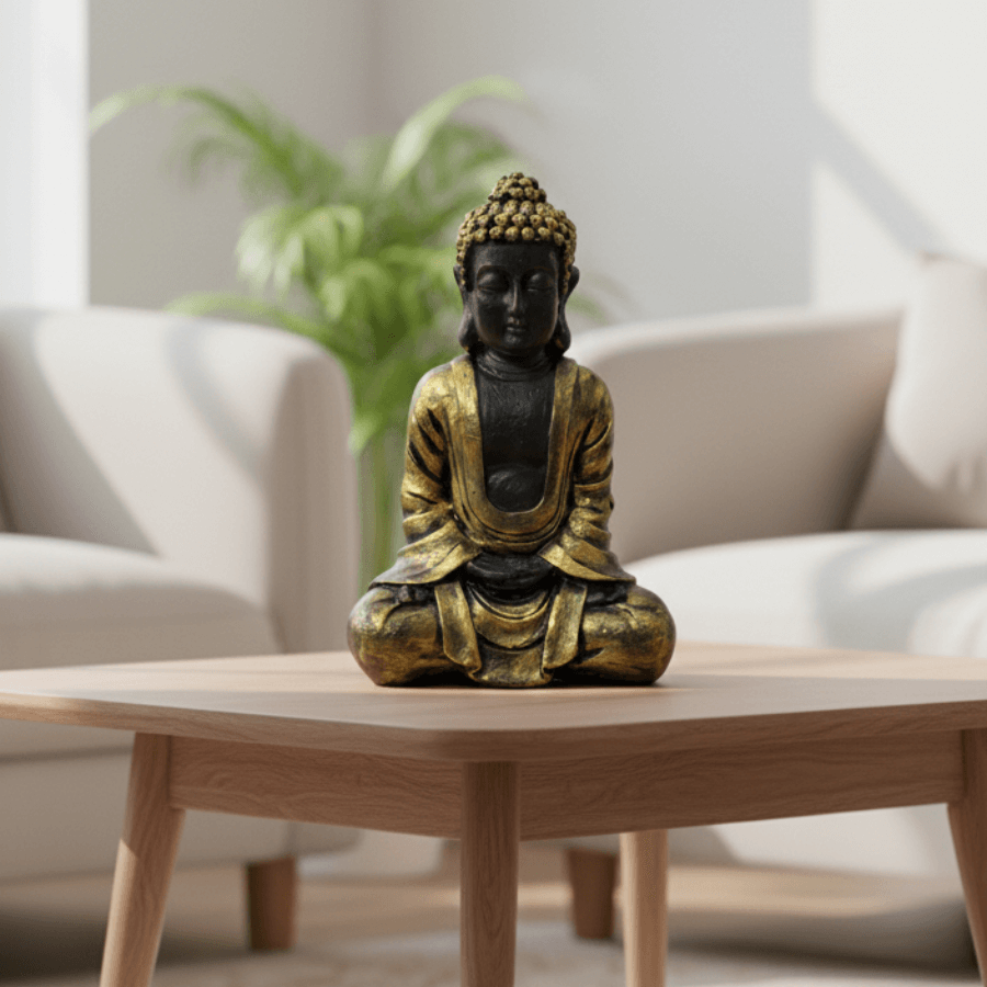 Dekoratif Buda Heykeli Biblo (22x15cm) - 6