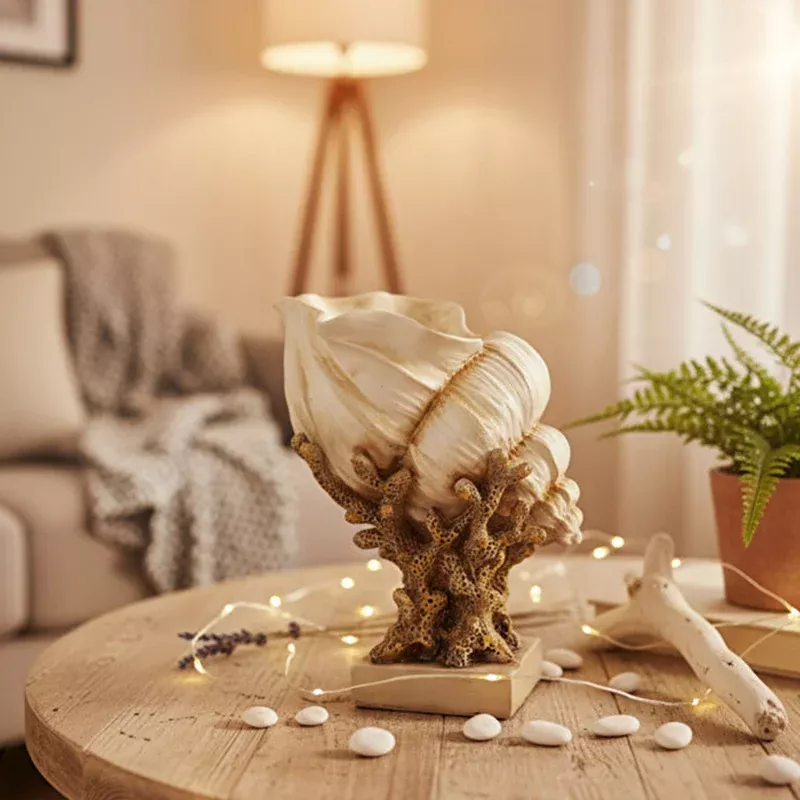 Dekoratif Deniz Kabuğu Mercan Biblo 24x28cm