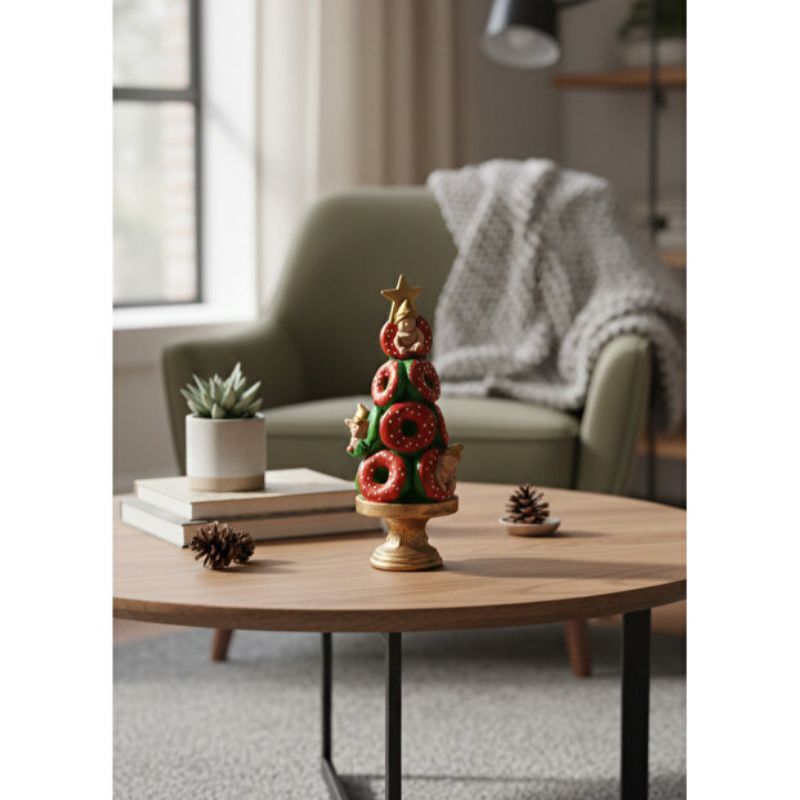 Dekoratif Donut Ağacı Biblo Heykeli (31x12 cm) - 2