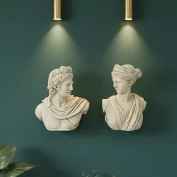  Dekoratif Duvar Büstü Diana ve Sezar Heykeli (40x29cm) - 1