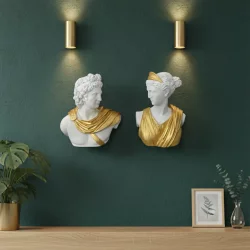  Dekoratif Duvar Büstü Diana ve Sezar Heykeli (40x29cm) - 4