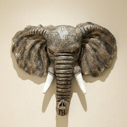 Dekoratif Duvar Fil Heykeli Dev Boy (60x45cm) - 4