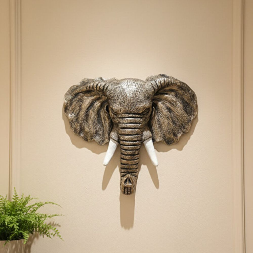 Dekoratif Duvar Fil Heykeli Dev Boy (60x45cm) - 2