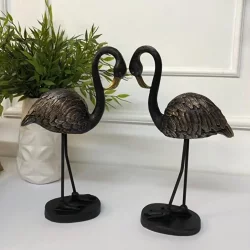 Dekoratif Flamingo Obje Biblo Seti (2 Parça) (25x14cm) - 3