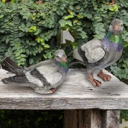 Dekoratif Güvercin Heykel Biblo Seti 2 Adet (20x20 ve 20x12cm) - 1