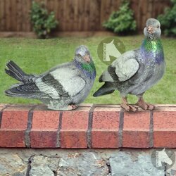 Dekoratif Güvercin Heykel Biblo Seti 2 Adet (20x20 ve 20x12cm) - 2