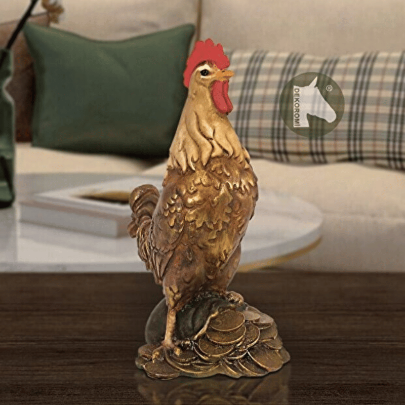 Dekoratif Horoz Heykeli Biblo (18x14cm)