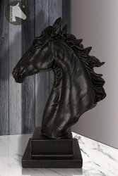 Dekoratif Kaideli At Kafası (At Başı) Büst Heykel Biblo (37x27cm) - 2