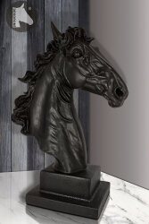 Dekoratif Kaideli At Kafası (At Başı) Büst Heykel Biblo (37x27cm) - 3