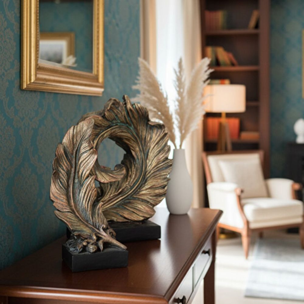 Dekoratif Kaideli Kuş Tüyü Biblo Seti 2 Adet (27x18cm) - 2