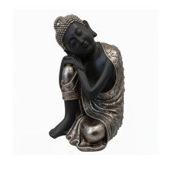 Dekoratif Oturan ve Düşünen Buda Heykeli (34x20cm) - 4