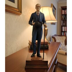  Dekoratif Standlı Atatürk Heykeli Biblo Figür El Boyaması (26x6cm) - 2