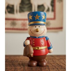 Dekoratif Tombul Sevimli Yılbaşı Kurşun Asker Biblo (18x9cm) - 1