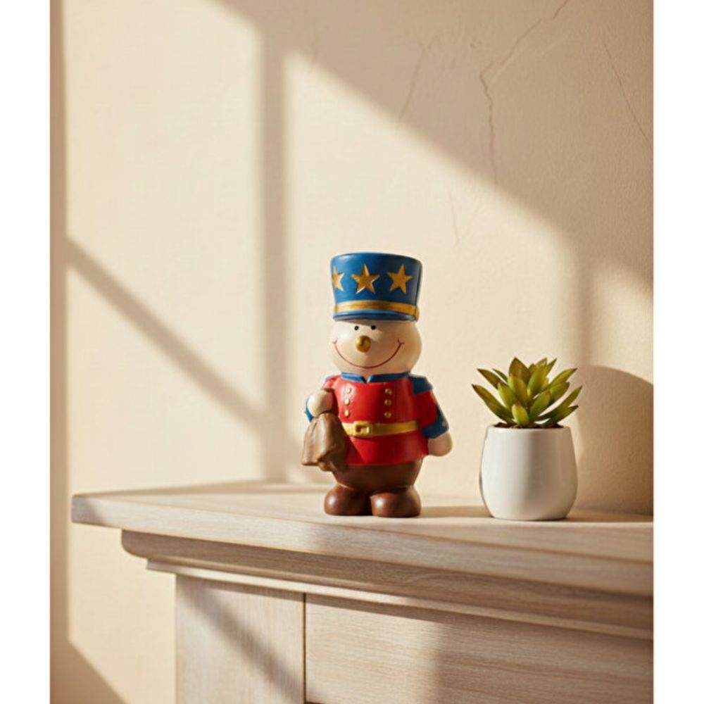 Dekoratif Tombul Sevimli Yılbaşı Kurşun Asker Biblo (18x9cm) - 3