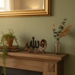 Dekoratif Vav ve Allah Motifli Dekorasyon Obje (25x23cm) - 5