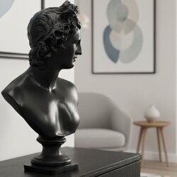 Dekoratif Yunan Mitolojik Heykeli Sanatsal Roma Büst Biblo (32x22cm) - 2