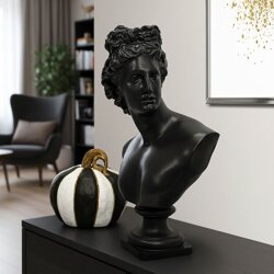 Dekoratif Yunan Mitolojik Heykeli Sanatsal Roma Büst Biblo (32x22cm) - 1