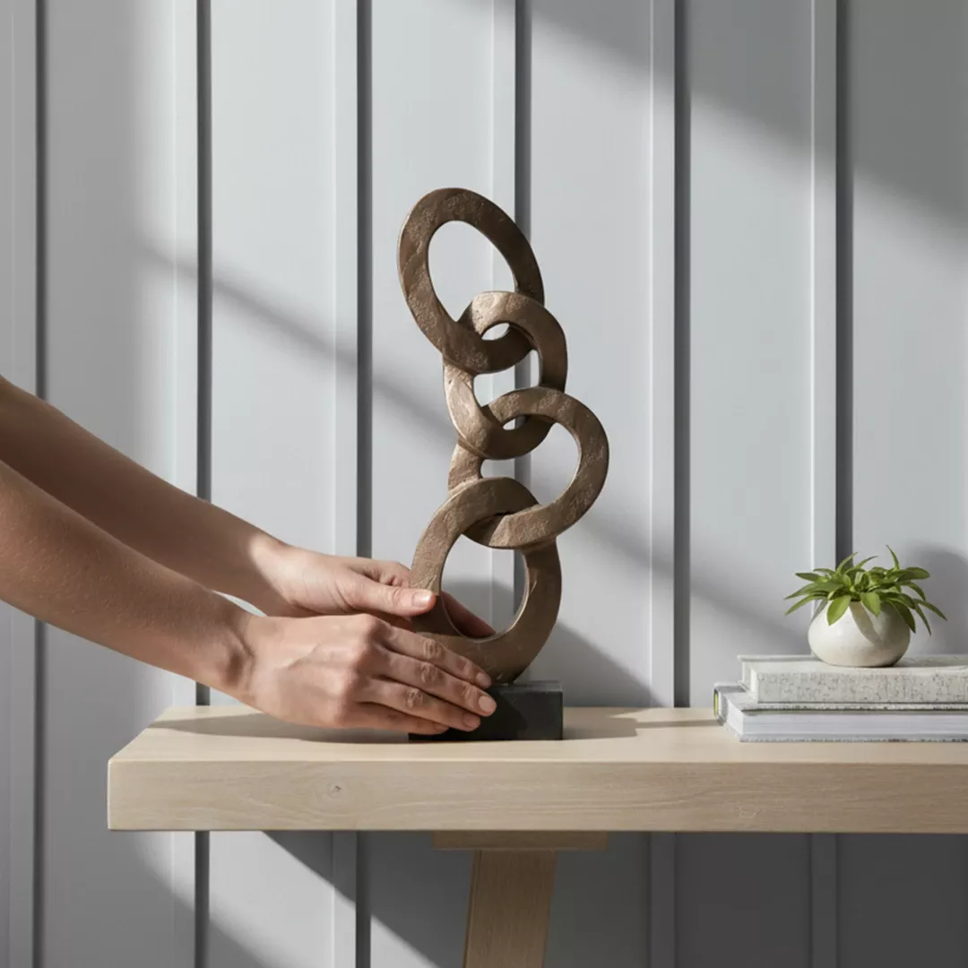 Dekoratif Zincir Halka Biblo (45X9X13CM)  - 2