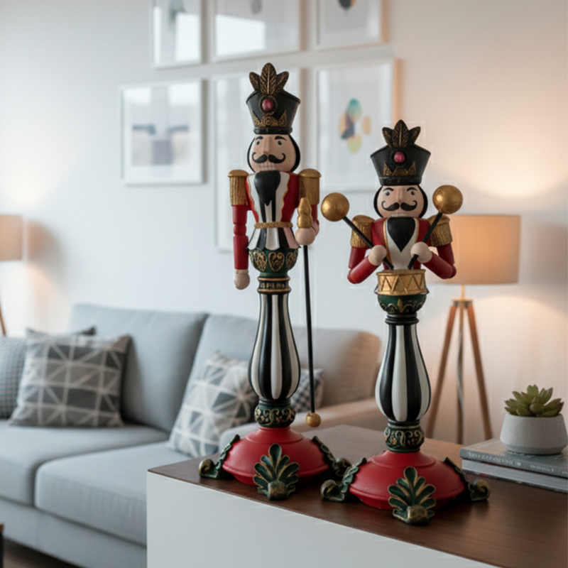 Kurşun Asker Şamdan Biblo 2’li Set 32x13cm