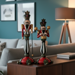 Kurşun Asker Şamdan Biblo 2’li Set 32x13cm - 2