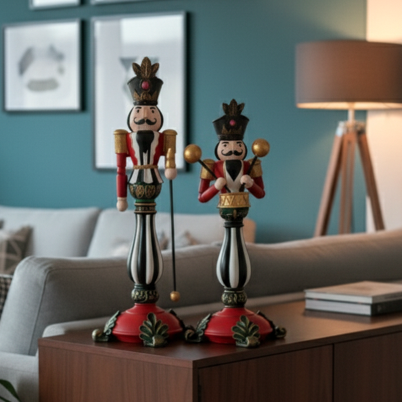 Kurşun Asker Şamdan Biblo 2’li Set 32x13cm - 2