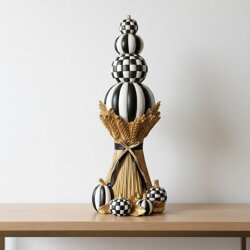 Lüks El Boyaması Dekoratif Dev Boy Kabak Figürlü Biblo (66x35cm) - 1