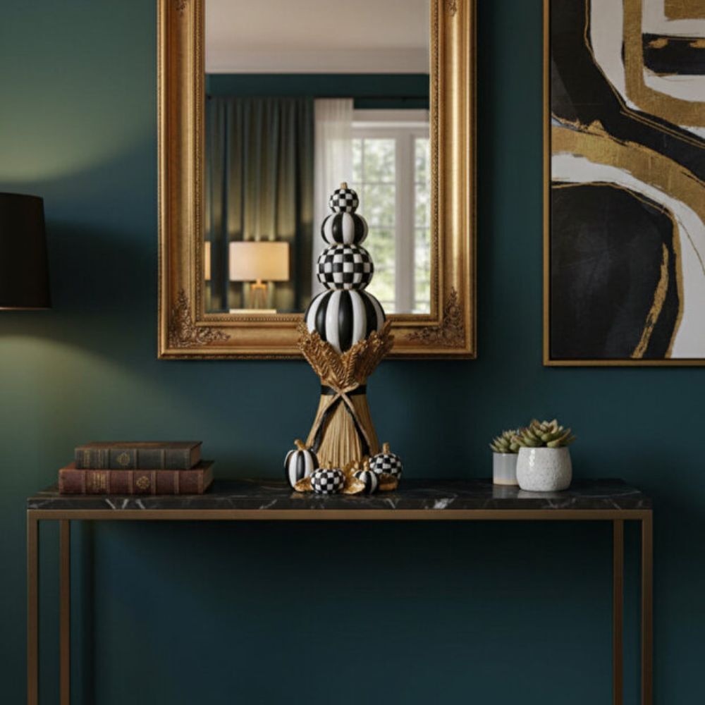 Lüks El Boyaması Dekoratif Dev Boy Kabak Figürlü Biblo (66x35cm) - 2