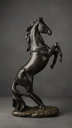 Şahlanan At Heykeli Siyah Biblo 35x18cm - 1