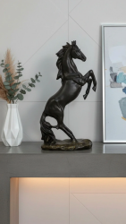 Şahlanan At Heykeli Siyah Biblo 35x18cm - 2