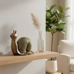 Sevimli Salyangoz Heykeli Biblo 28x24 cm | Lüks El Boyaması Obje - 2