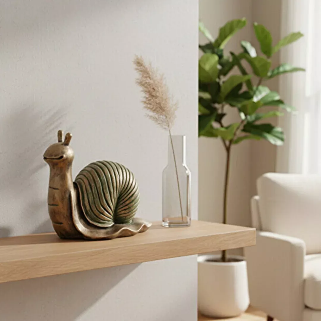 Sevimli Salyangoz Heykeli Biblo 28x24 cm | Lüks El Boyaması Obje - 2